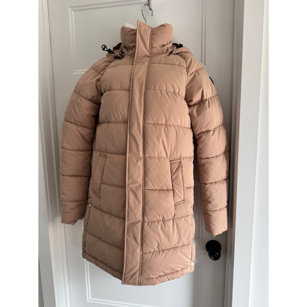 ONeill Snow City Puffer Jacket Tan Firewall Hyperdry Hooded Parka XS